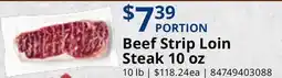 Restaurant Depot Beef Strip Loin Steak 10 oz offer