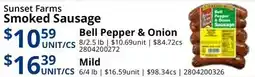 Restaurant Depot Sunset Farms Smoked Sausage, Bell Pepper & Onion offer