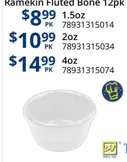 Restaurant Depot Ramekin Fluted Bone offer