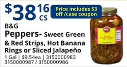Restaurant Depot B&G Peppers- Sweet Green & Red Strips, Hot Banana Rings or Sliced Jalapeño offer