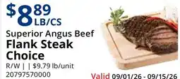 Restaurant Depot Superior Angus Beef Flank Steak Choice offer