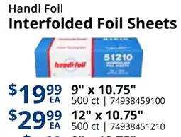Restaurant Depot Handi Foil Interfolded Foil Sheets offer