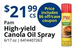 Restaurant Depot Pam High-yield Canola Oil Spray offer