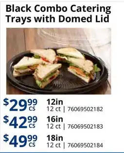 Restaurant Depot Black Combo Catering Trays with Domed Lid offer