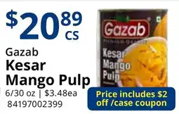 Restaurant Depot Gazab Kesar Mango Pulp offer