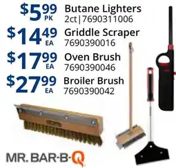 Restaurant Depot MR. BAR-B-Q Butane Lighters, Griddle Scraper, Oven Brush, Broiler Brush offer