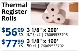 Restaurant Depot Thermal Register Rolls offer