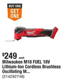 The Home Depot Milwaukee M18 FUEL 18V Lithium-Ion Cordless Brushless Oscillating M... offer