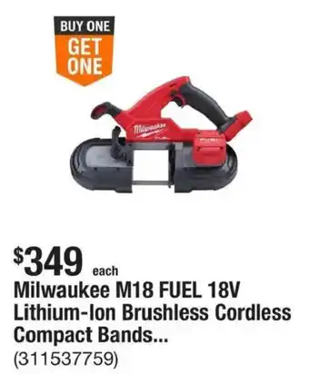 Milwaukee M18 FUEL 18V Lithium-Ion Brushless Cordless Compact Bands...