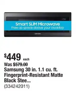 The Home Depot Samsung smart slim microwave offer