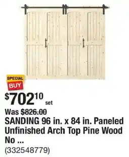 The Home Depot Sanding Paneled Unfinished Arch Top Pine Wood offer