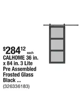 The Home Depot Calhome 3 lite frosted glass door offer