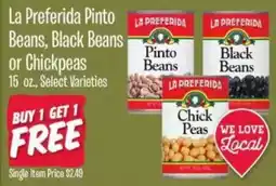 Jewel-Osco La Preferida pinto beans, black beans or chickpeas offer