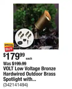 The Home Depot Volt Low Voltage Bronze Hardwired Outdoor Brass Spotlight offer