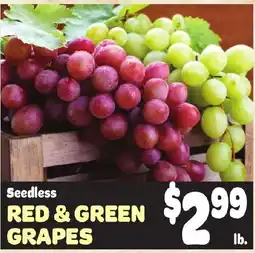 Gristedes Seedless red & green grapes offer