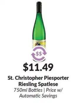 Woodman's St. Christopher Piesporter Riesling Spatlese offer