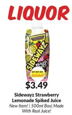 Woodman's Sidewayz Strawberry Lemonade Spiked Juice offer