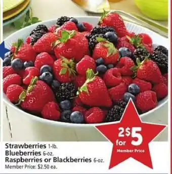 Strawberries, Blueberries, Raspberries or Blackberries