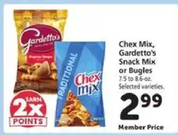 Safeway Chex Mix, Gardetto's Snack Mix or Bugles offer