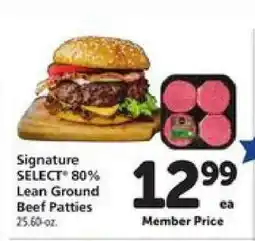Safeway Signature SELECT 80% Lean Ground Beef Patties offer