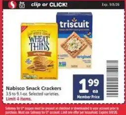 Safeway Nabisco Snack Crackers offer