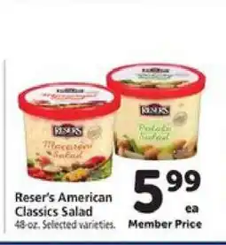 Safeway Reser's American Classics Salad offer