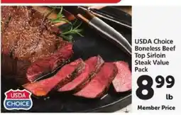 Safeway USDA Choice Boneless Beef Top Sirloin Steak Value Pack offer