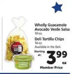 Safeway Wholly Guacamole Avocado Verde Salsa & Deli Tortilla Chips offer