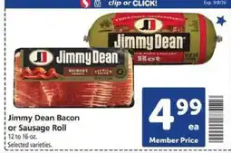Safeway Jimmy Dean Bacon or Sausage Roll offer