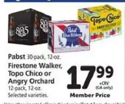 Safeway Pabst, Firestone Walker, Topo Chico or Angry Orchard offer