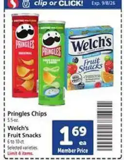 Safeway Pringles Chips / Welch's Fruit Snacks offer