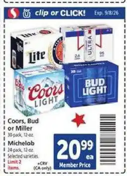 Safeway Coors, Bud or Miller offer