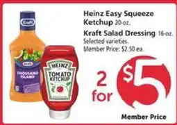 Safeway Heinz Easy Squeeze Ketchup & Kraft Salad Dressing offer