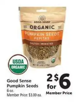 Safeway Good Sense Pumpkin Seeds offer