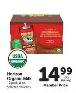 Safeway Horizon Organic Milk offer