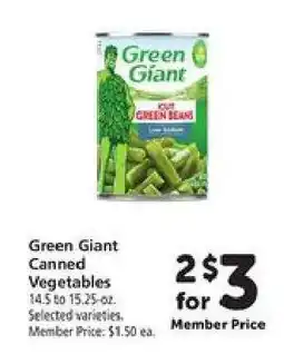 Safeway Green Giant Canned Vegetables offer