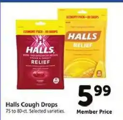 Safeway Halls Cough Drops offer