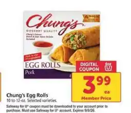 Safeway Chung's Egg Rolls offer