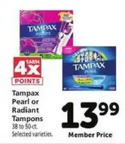 Safeway Tampax Pearl or Radiant Tampons offer
