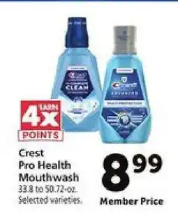 Safeway Crest Pro-Health Mouthwash offer