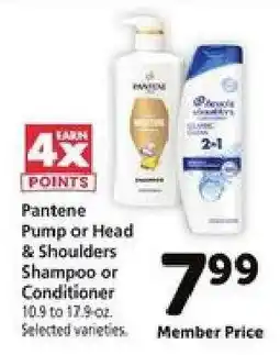 Safeway Pantene Pump or Head & Shoulders Shampoo or Conditioner offer