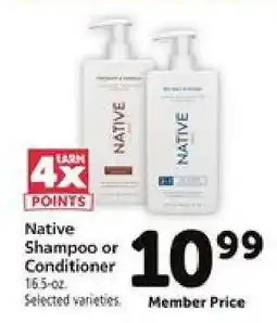 Safeway Native Shampoo or Conditioner offer