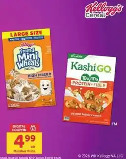 Safeway Kellogg's Cereal offer
