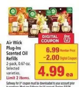 Safeway Air Wick Plug-Ins Scented Oil Refills offer