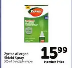 Safeway Zyrtec Allergen Shield Spray offer