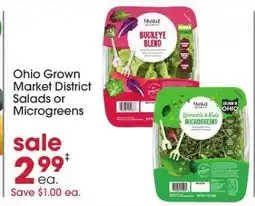 Giant Eagle Ohio Grown Market District Salads or Microgreens offer