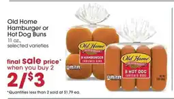 Giant Eagle Old Home Hamburger or Hot Dog Buns offer
