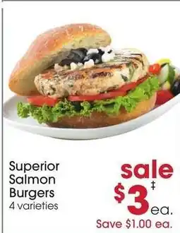 Giant Eagle Superior Salmon Burgers offer
