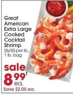 Giant Eagle Great American Extra Large Cooked Cocktail Shrimp offer