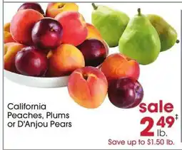 Giant Eagle California Peaches, Plums or D'Anjou Pears offer